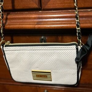 Betsy Johnson white with black bow purse. Super cute style. So fun!!